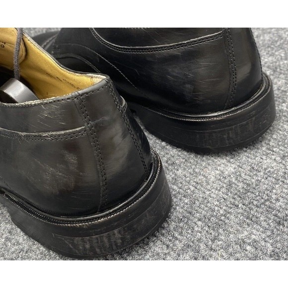 Florsheim Shoes Mens Size 7.5 Imperial Cap Toe Oxford Black Leather Made Italy - Picture 4 of 10